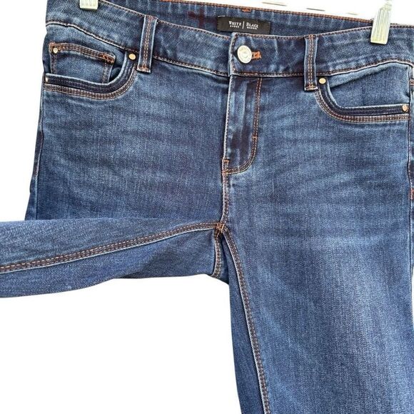 WHBM Slim Jeans Medium Dark Wash Mid Rise Soft Denim Women’s Size 00R 5 Pockets - Picture 4 of 9